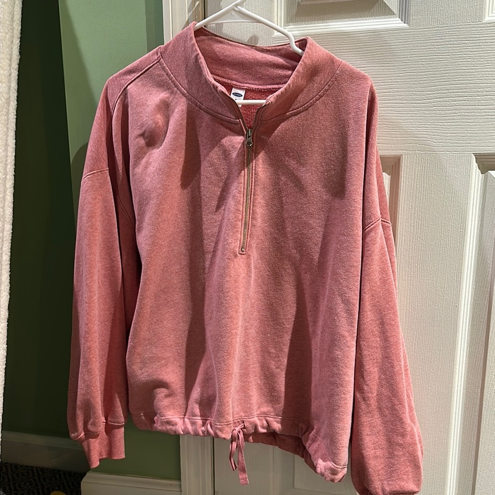 Women's Pink Half-Zip Sweater